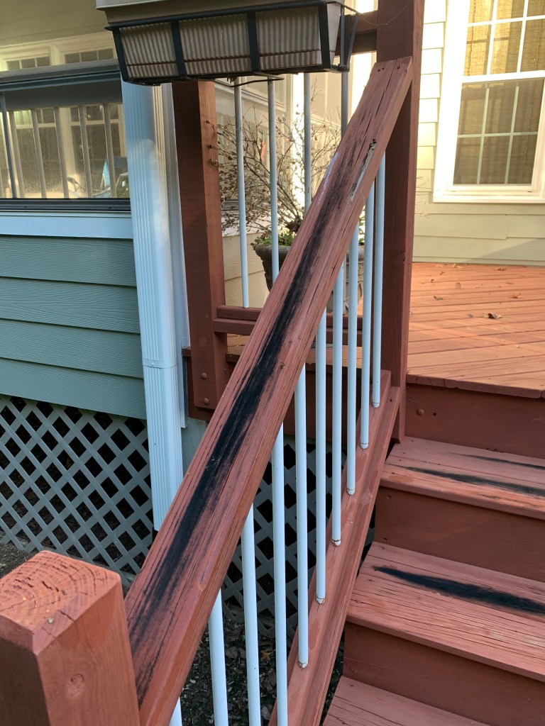 Keep your home safe. Replace rotted porch handrails and steps.