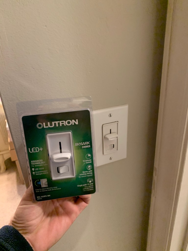 Property management company asked Check It Off Handyman to install a new dimmable light switch for a rental property in Raleigh, NC.