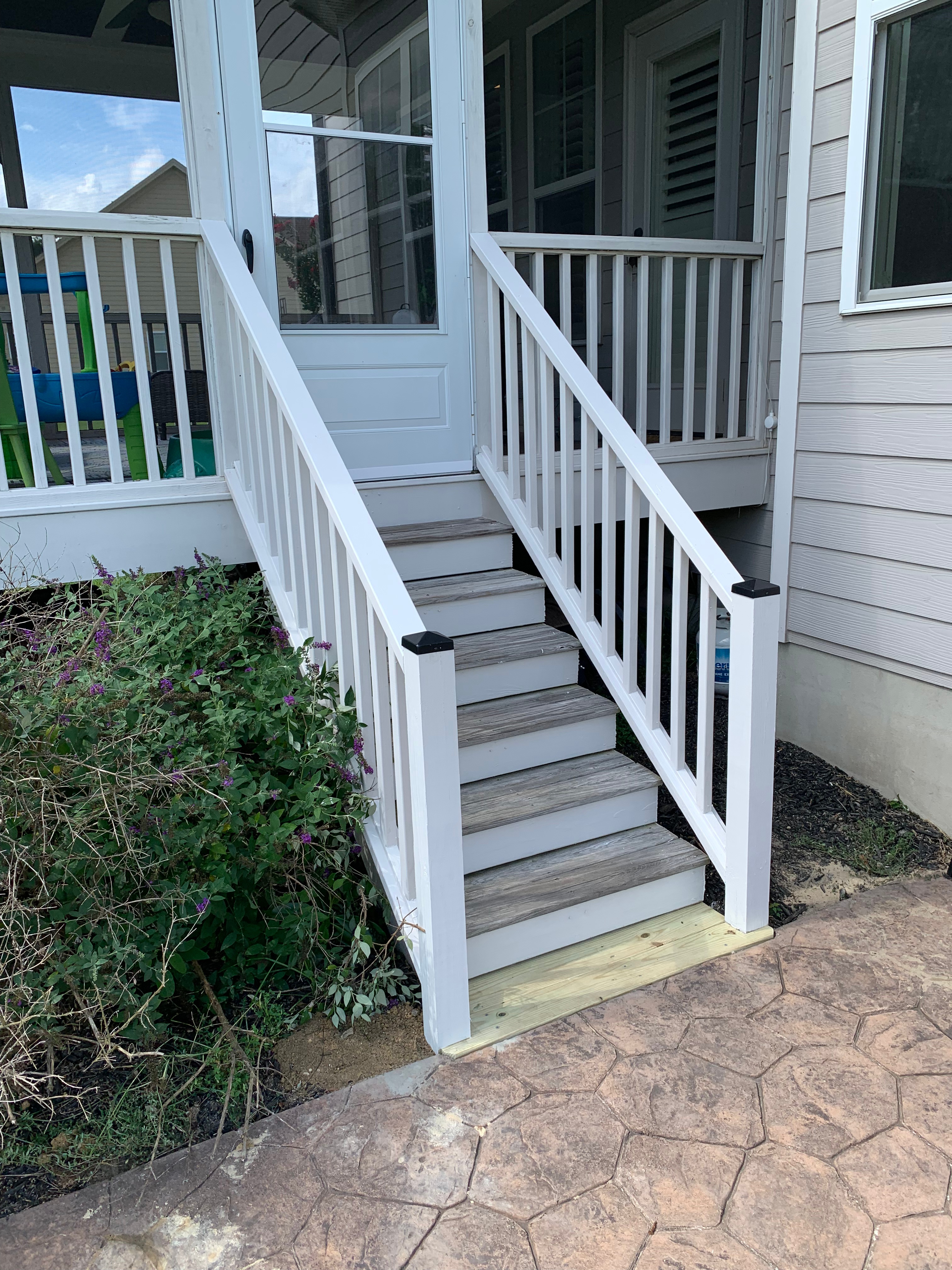 Replaced rotting porch hand rails for realtor preparing home for sale in Fuquay, NC.