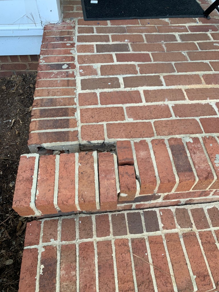 Realtor in Cary needed brick porch steps and handrails repaired quickly. Check It Off Handyman completed the repairs fast and professionally.