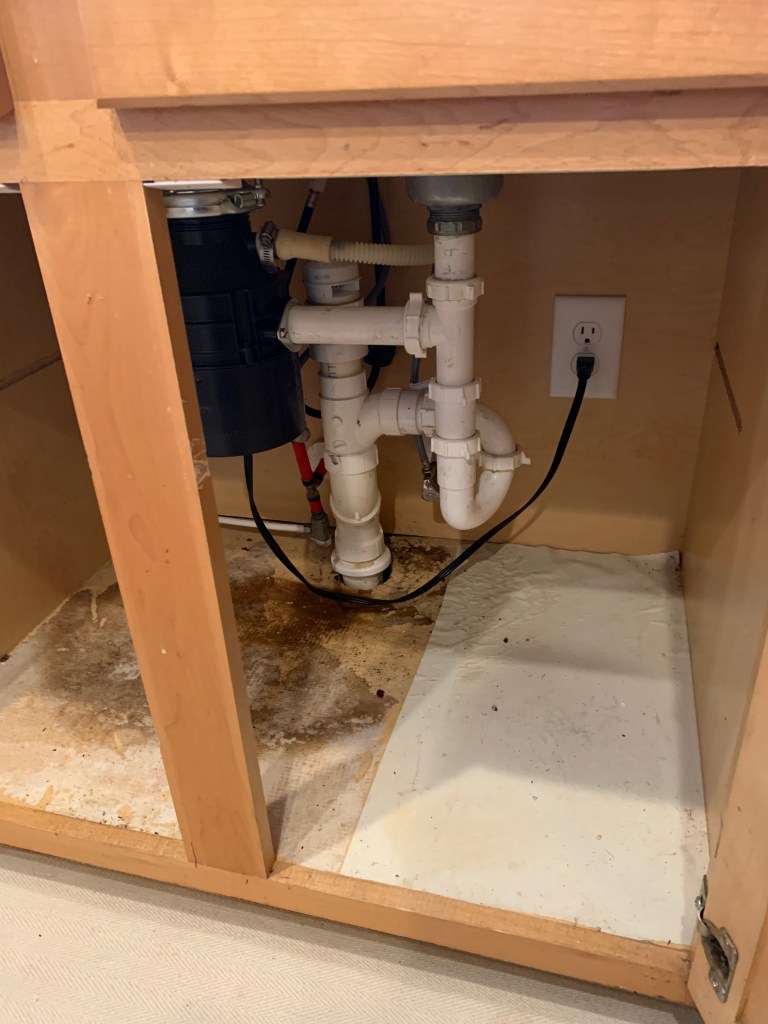 New home owner had punch list of repairs and wanted kitchen sink cabinet rotted bottom panel replaced.