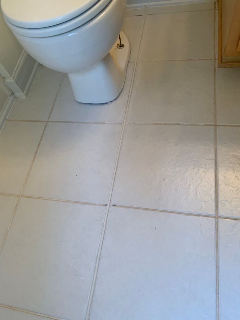 Check It Off Handyman from Apex removed old grout and replaced it with color matching grout.